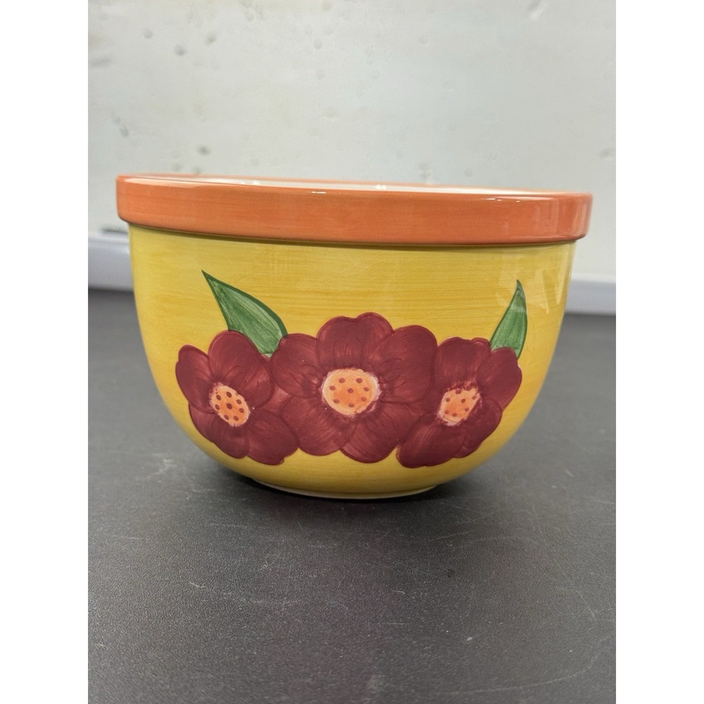 Lillian Vernon Colorful Floral‎ serving mixing bowl medium size